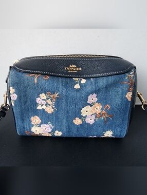 Coach Denim Floral Mini Bennett Crossbody, EUC, 2020, $289 MSRP